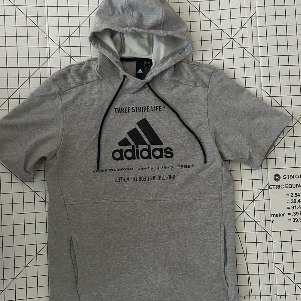 Adidas sports short sleeve hoodie